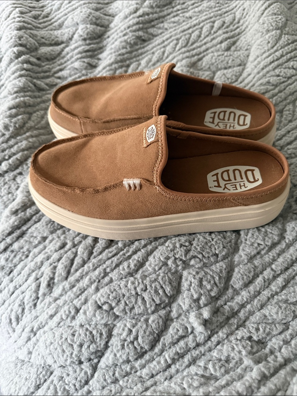 Hey Dude Camel/Tan Slip-On Platform Mules
